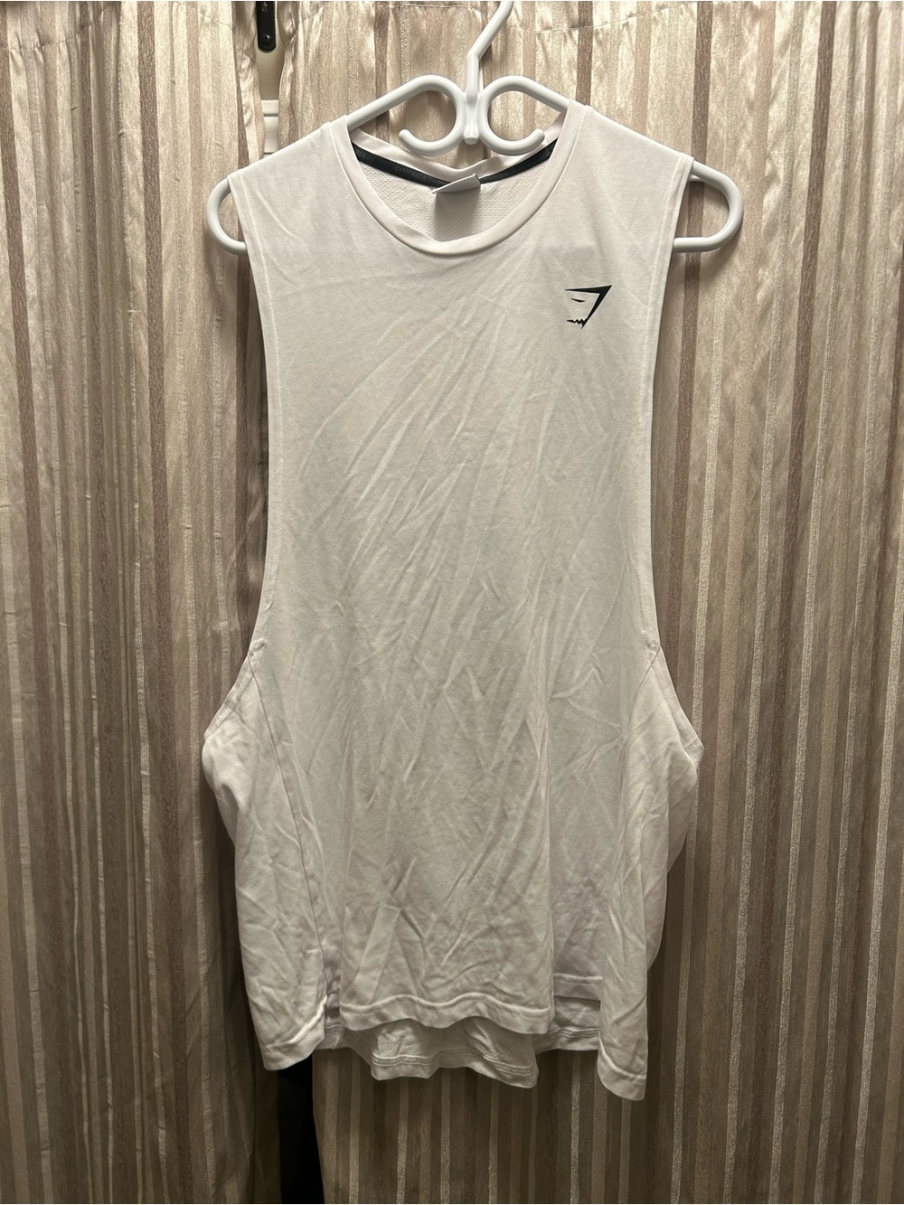 Gymshark White Sleeveless Muscle Tank, Men’s Size XL